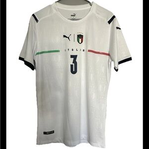 Puma Italy Away Soccer Jersey Giorgio Chiellini #3 Men’s Large White FIGC